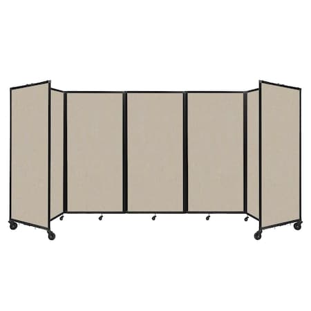 Versare Room Divider 360 Folding Portable Partition 14' x 6' Sand Fabric 1172518